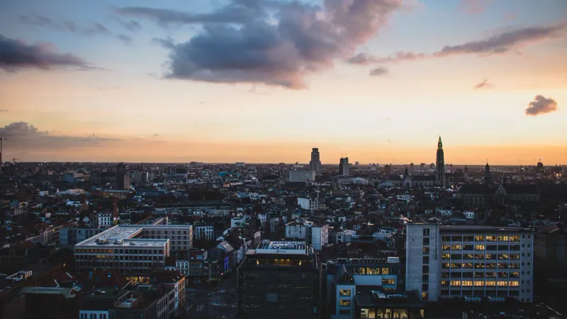 Vue de la ville d'Anvers, Belgique