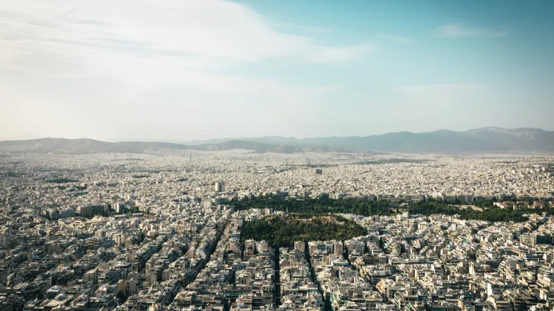 Vista de la ciudad de Atenas, Grecia
