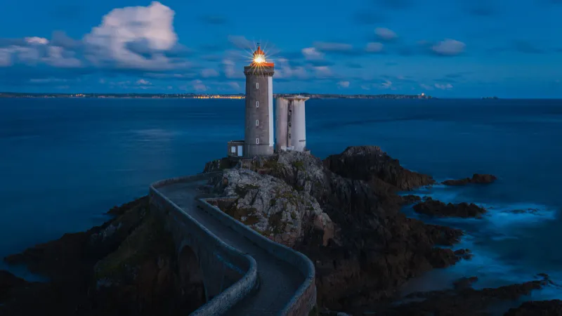 Leuchtturm Petit Minou an der Hafeneinfahrt von Brest, Frankreich