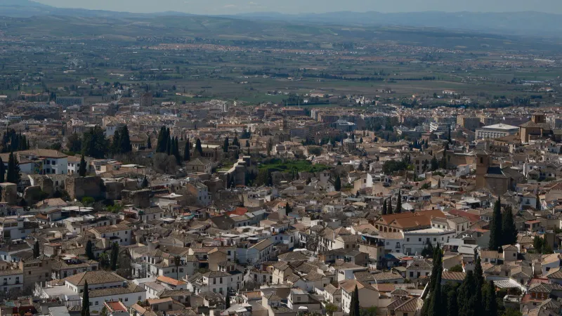 Stadsgezicht van Granada, Spanje