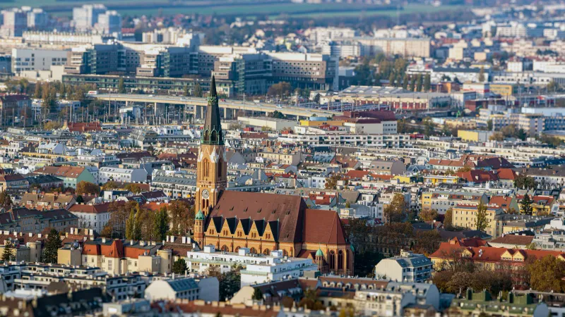 Vue de la ville de Linz, Autriche