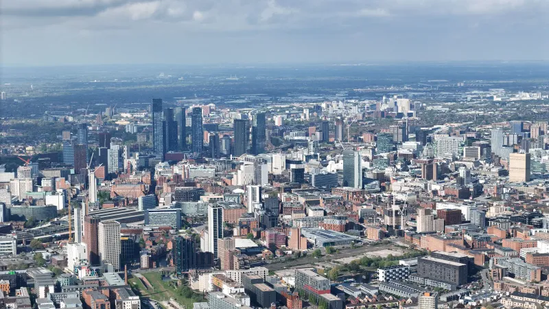 Stadsgezicht van Manchester, Verenigd Koninkrijk