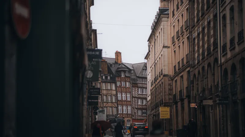 Blick auf Rennes, Frankreich
