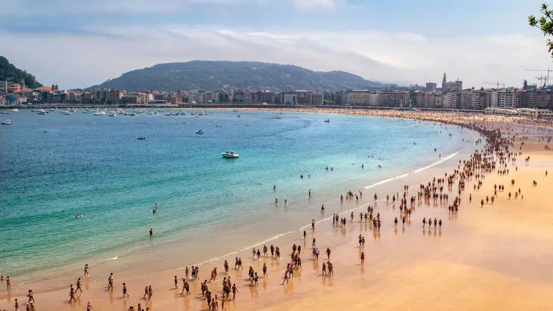 Uitzicht op San Sebastián, Spanje