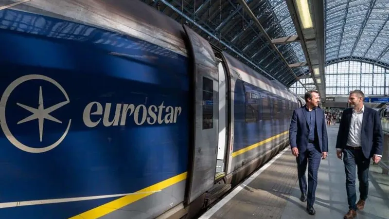 Eurostar train at a station platform