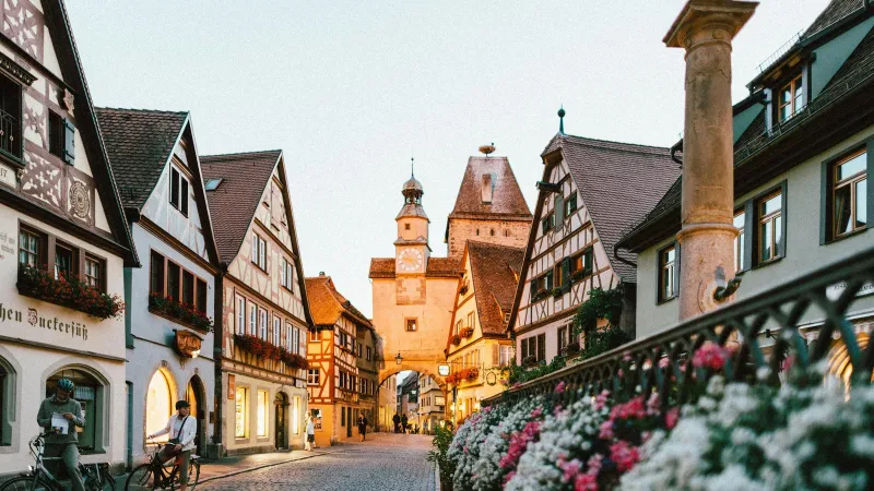 Rue pavée historique en Allemagne