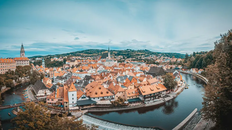 Vieille ville de Cesky Krumlov au bord de la Vltava