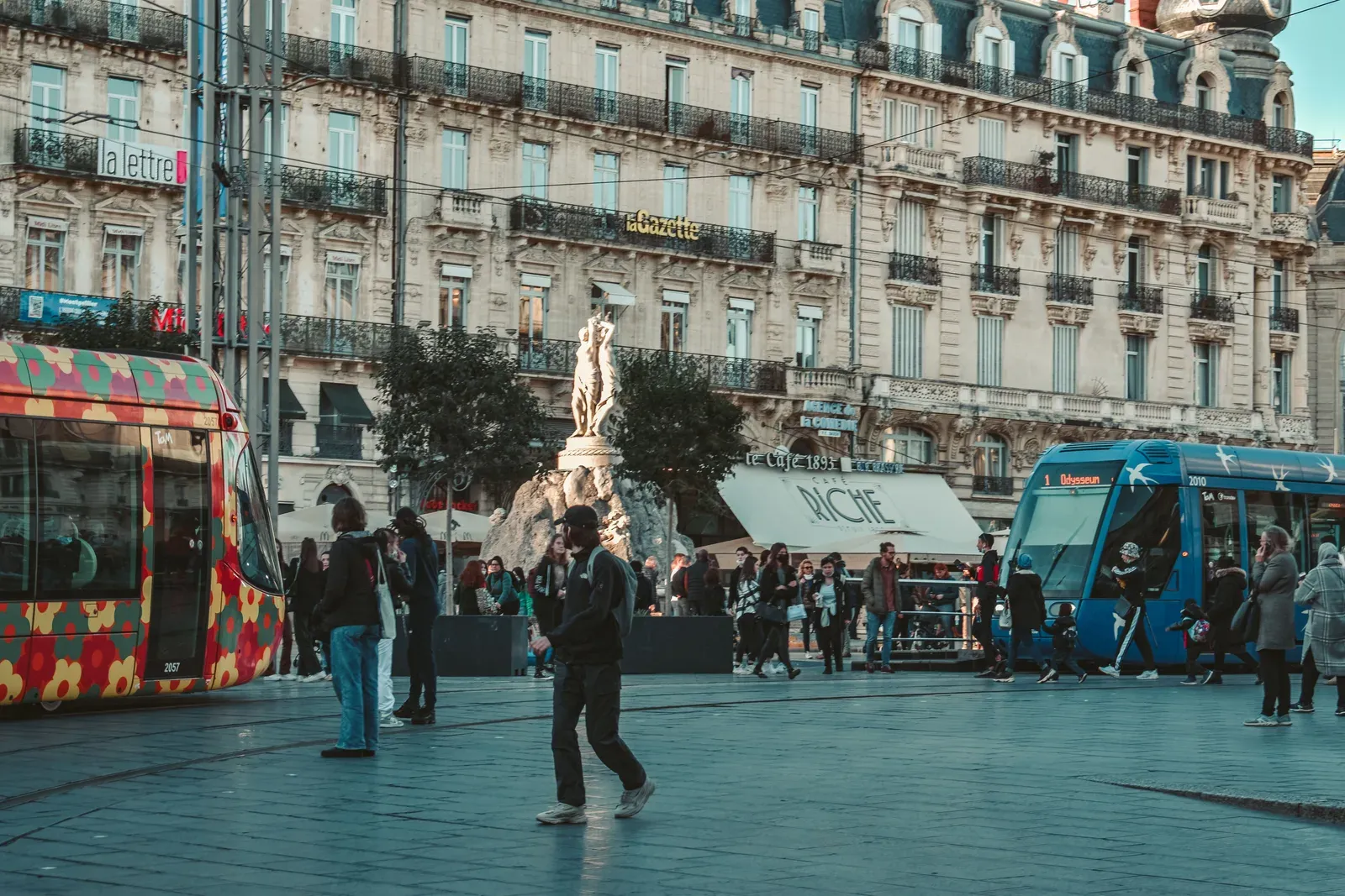 Montpellier cityscape, the destination for this Lyon to Montpellier train journey