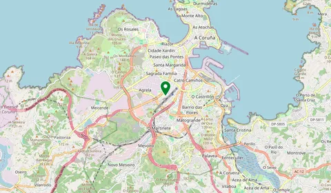 Map showing the location of A Coruña