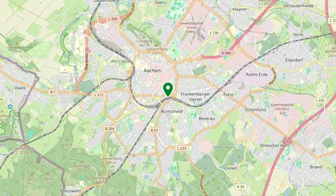 Mappa che mostra la posizione di Aachen Hbf