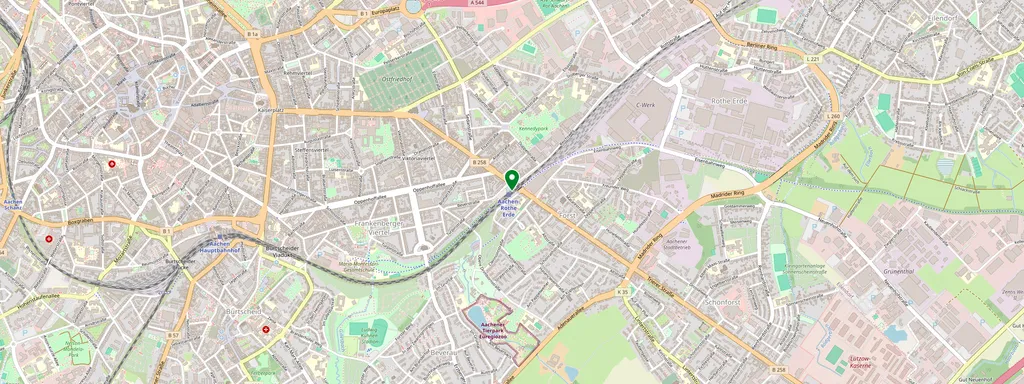 Mappa che mostra la posizione di Aachen-Rothe Erde