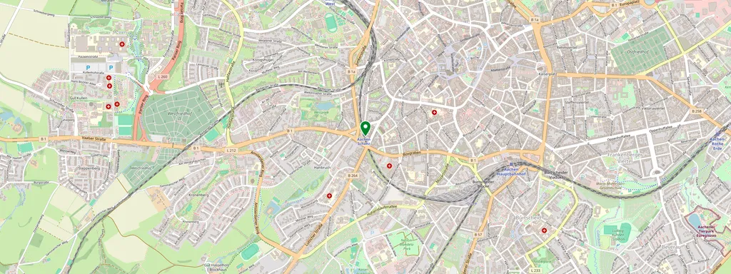 Mappa che mostra la posizione di Aachen Schanz