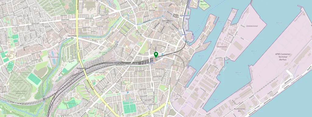 Mapa que muestra la ubicación de Aarhus H