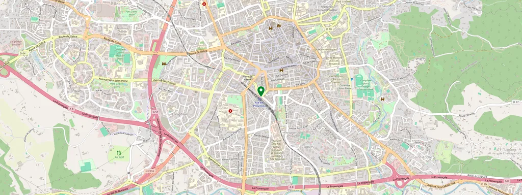 Kaart met de locatie van Aix-en-Provence Centre