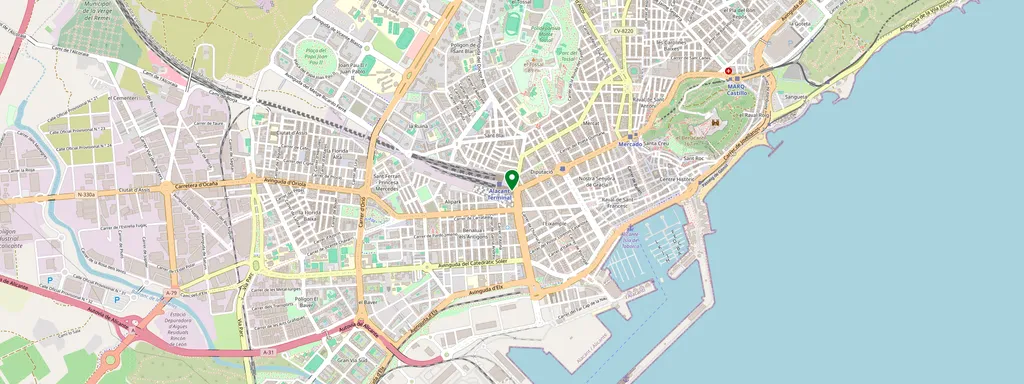Mappa che mostra la posizione di Alacant-Terminal