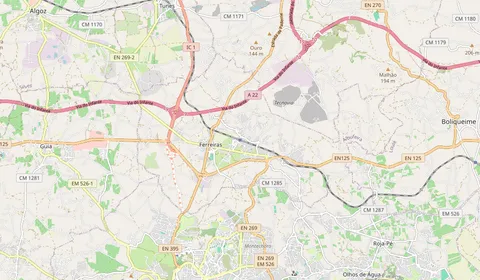 Mappa che mostra la posizione di Albufeira