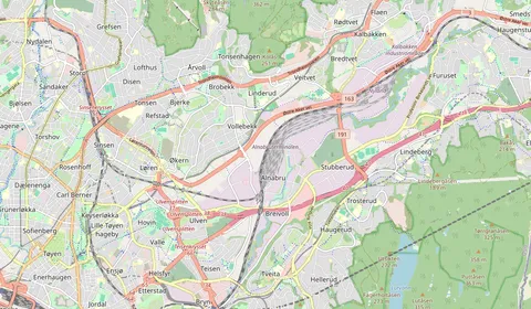 Map showing the location of Alna stasjon