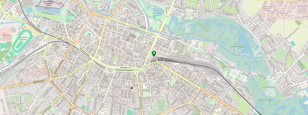 Map showing the location of Amiens