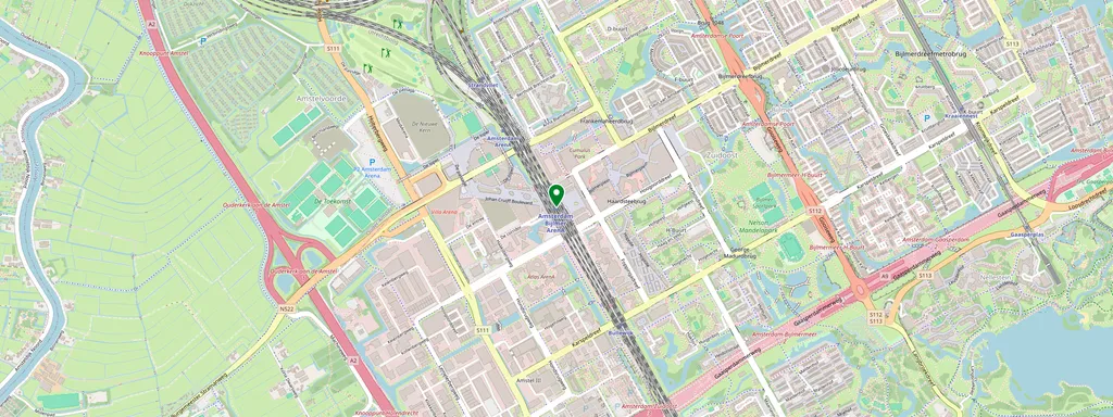 Karte mit der Lage von Amsterdam Bijlmer ArenA