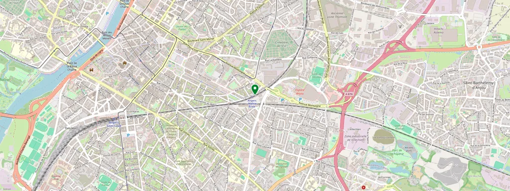 Map showing the location of Angers Maître École