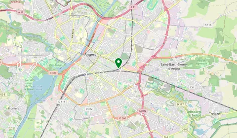 Map showing the location of Angers Maître École