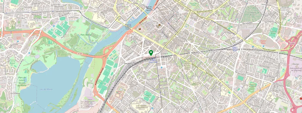 Map showing the location of Angers Saint-Laud