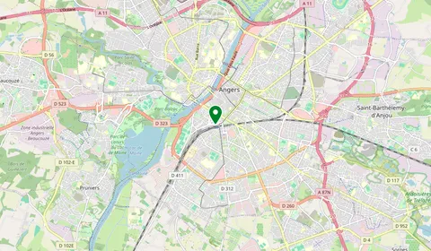 Map showing the location of Angers Saint-Laud