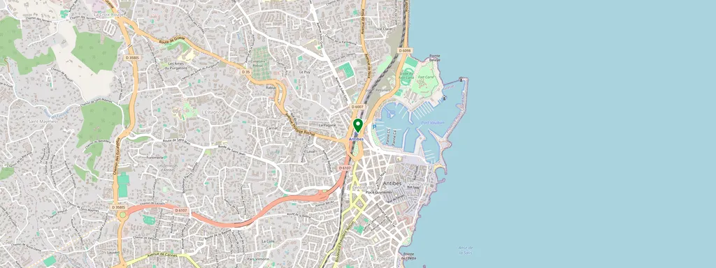 Map showing the location of Antibes