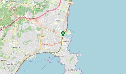 Map showing the location of Antibes