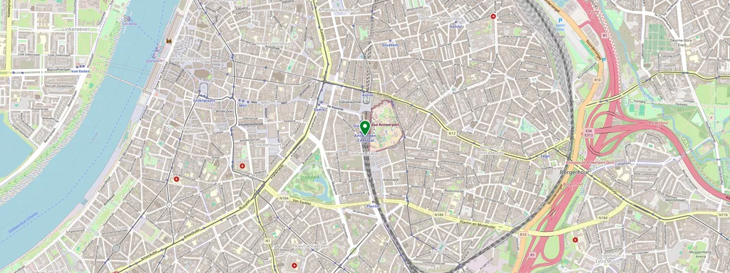 Carte montrant l’emplacement de Antwerpen-Centraal