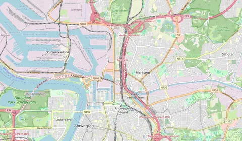 Mappa che mostra la posizione di Antwerpen-Luchtbal