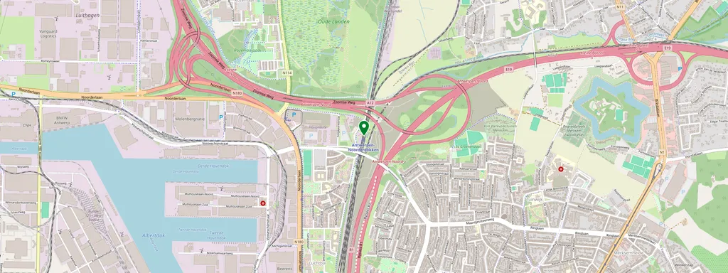 Carte montrant l’emplacement de Antwerpen-Noorderdokken