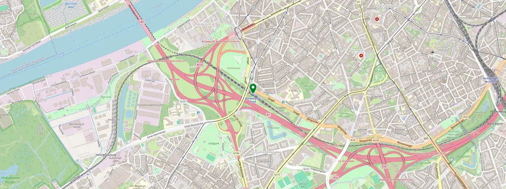 Carte montrant l’emplacement de Antwerpen-Zuid