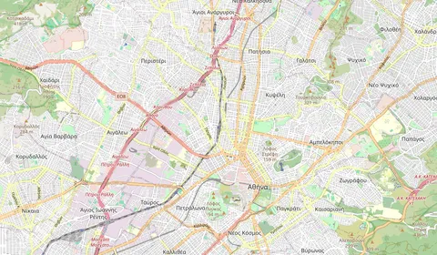 Map showing the location of Athens
