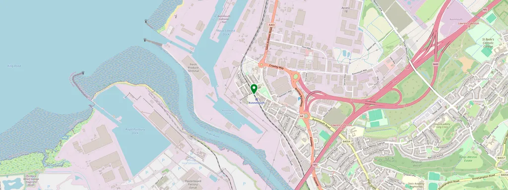 Map showing the location of Avonmouth