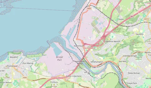 Map showing the location of Avonmouth