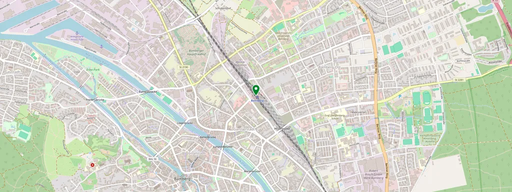 Map showing the location of Bamberg