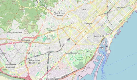 Karte mit der Lage von Barcelona Sants