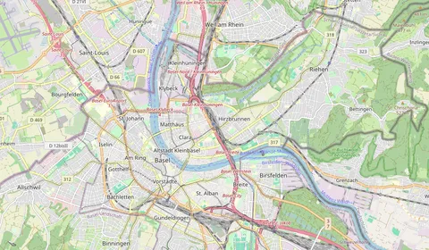 Karte mit der Lage von Basel Badischer Bahnhof