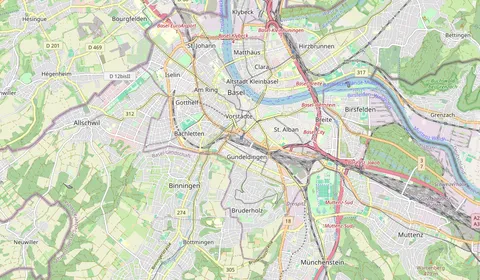 Karte mit der Lage von Basel SBB