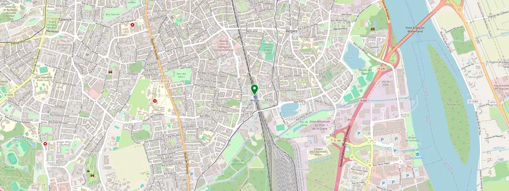 Mapa que muestra la ubicación de Bègles