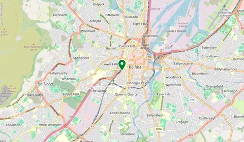 Map showing the location of Belfast Grand Central