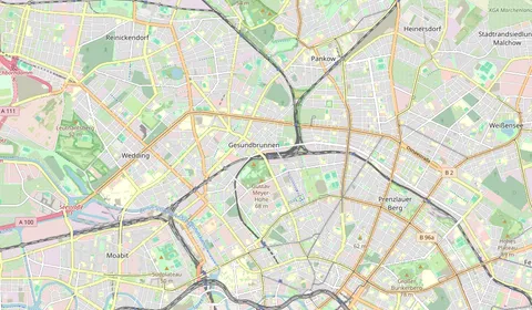 Karte mit der Lage von Berlin Gesundbrunnen