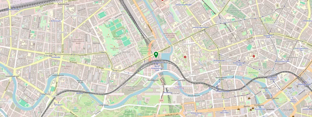 Carte montrant l’emplacement de Berlin Hbf