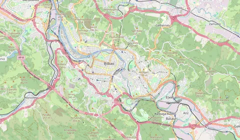 Karte mit der Lage von Bilbao Abando