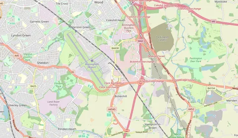Map showing the location of Birmingham International