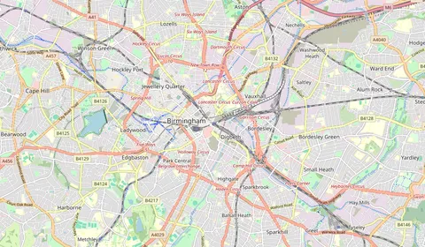 Map showing the location of Birmingham Moor Street