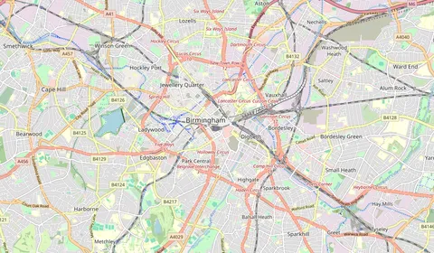 Map showing the location of Birmingham New Street