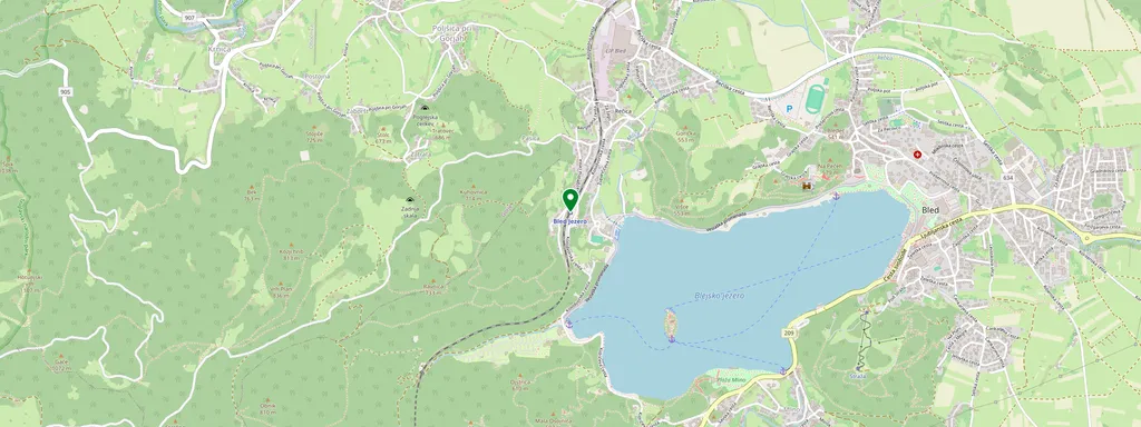 Map showing the location of Bled Jezero