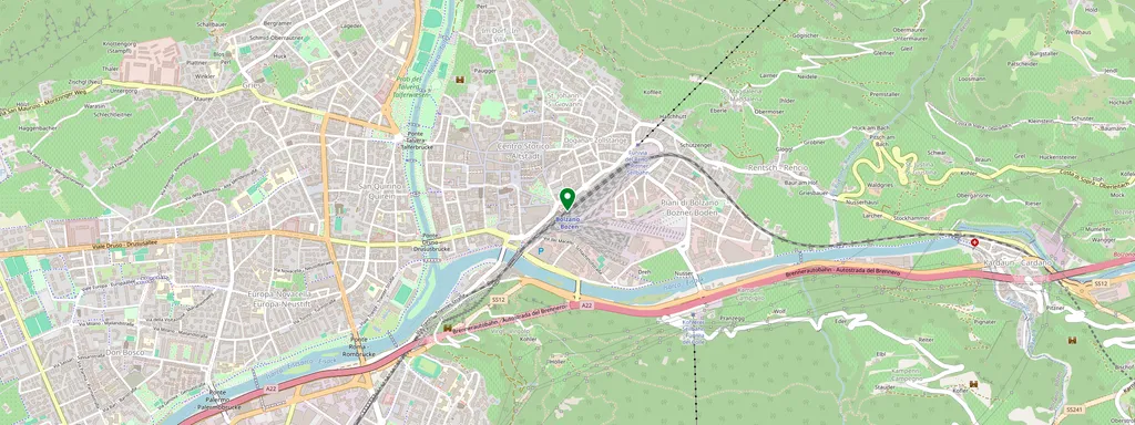 Mapa que muestra la ubicación de Bolzano/Bozen